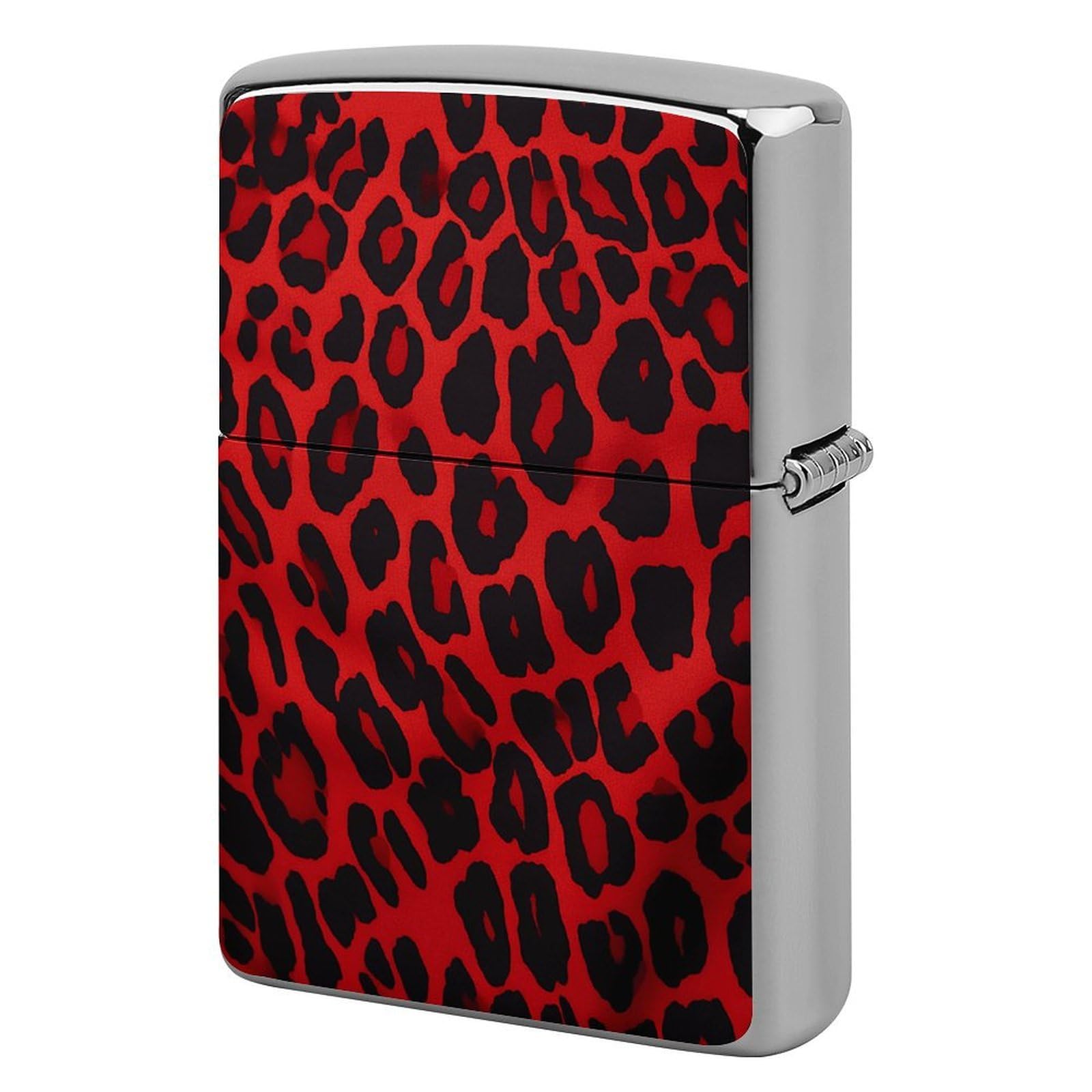 Red Leopard Pattern Lighter Cover for Men, Personalized Lighter Case for Birthday Gift, Flip-Top Lighters Protective Cover, Portable Lighters Shell for Outdoor, Travel