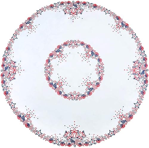 Miniatura 9 de Simhomsen Mantel pequeño bordado del 4 de julio, cuadrado patriótico de 33 pulgadas, cubreplatos, fundas para mesa auxiliar, mesa de té, mesa de