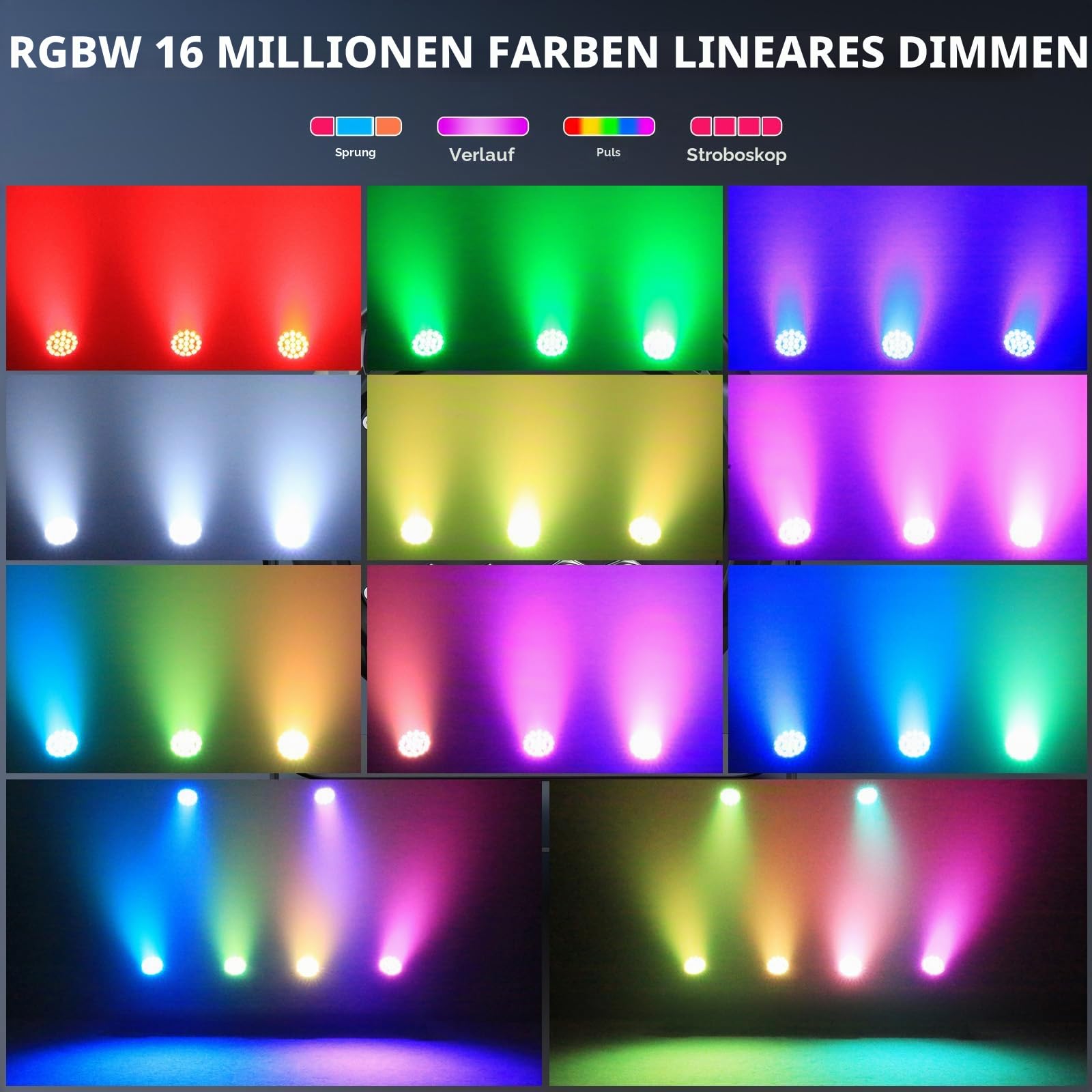 300 W LED Par IP65 wasserdicht, RGBW Bühnenlicht LED Par Strahler, DMX512 Discolicht Partylicht geeignet für Outdoor Partys und Konzerte an regnerischen Tagen | DMX512 Discolicht Partylicht geeignet für Outdoor Partys und Konzerte an regnerischen Tagen
