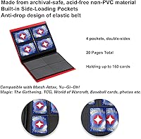 Vista 5 de GEAoffice Carpeta de Tarjetas de 4 Bolsillos – Carpeta de Álbum de Colección de Tarjetas Comerciales de 2 x 2 – Carpeta de 160 Bolsillos de Carga