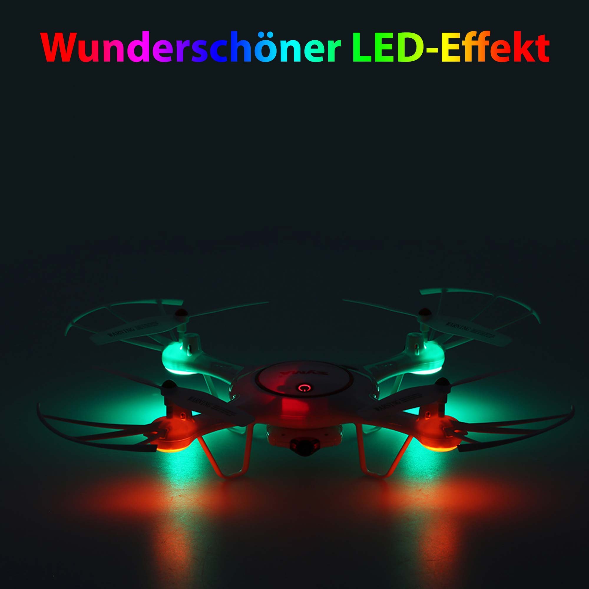 RC ferngesteuerte 4.5 Kanal Drohne mit HD-Kamera, LED Quadcopter, Drone mit Gyroskop, Headless-Mode, Höhen-Barometer, 3D-Flip Looping, Propeller-Schutz, Spielzeug Quadrocopter für Kinder u. Erwachsene