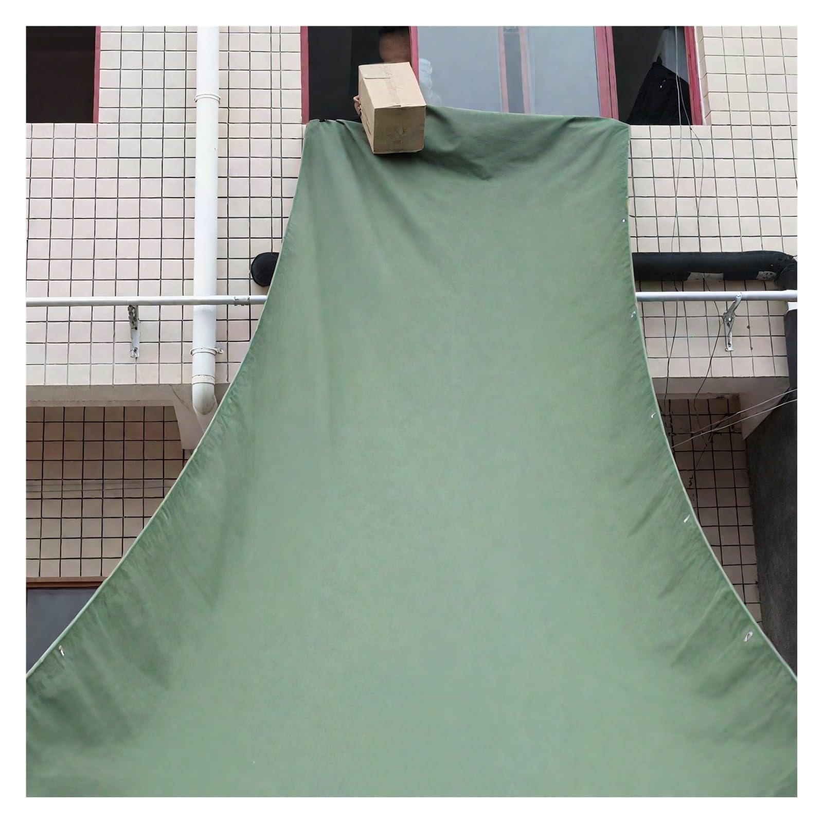 GLDYTVF Durable 10m Canvas Chute Slide - Tear-Resistant Loading & Unloading Solution for Warehouses & High-Rise Buildings (1.5m & 10m Options)