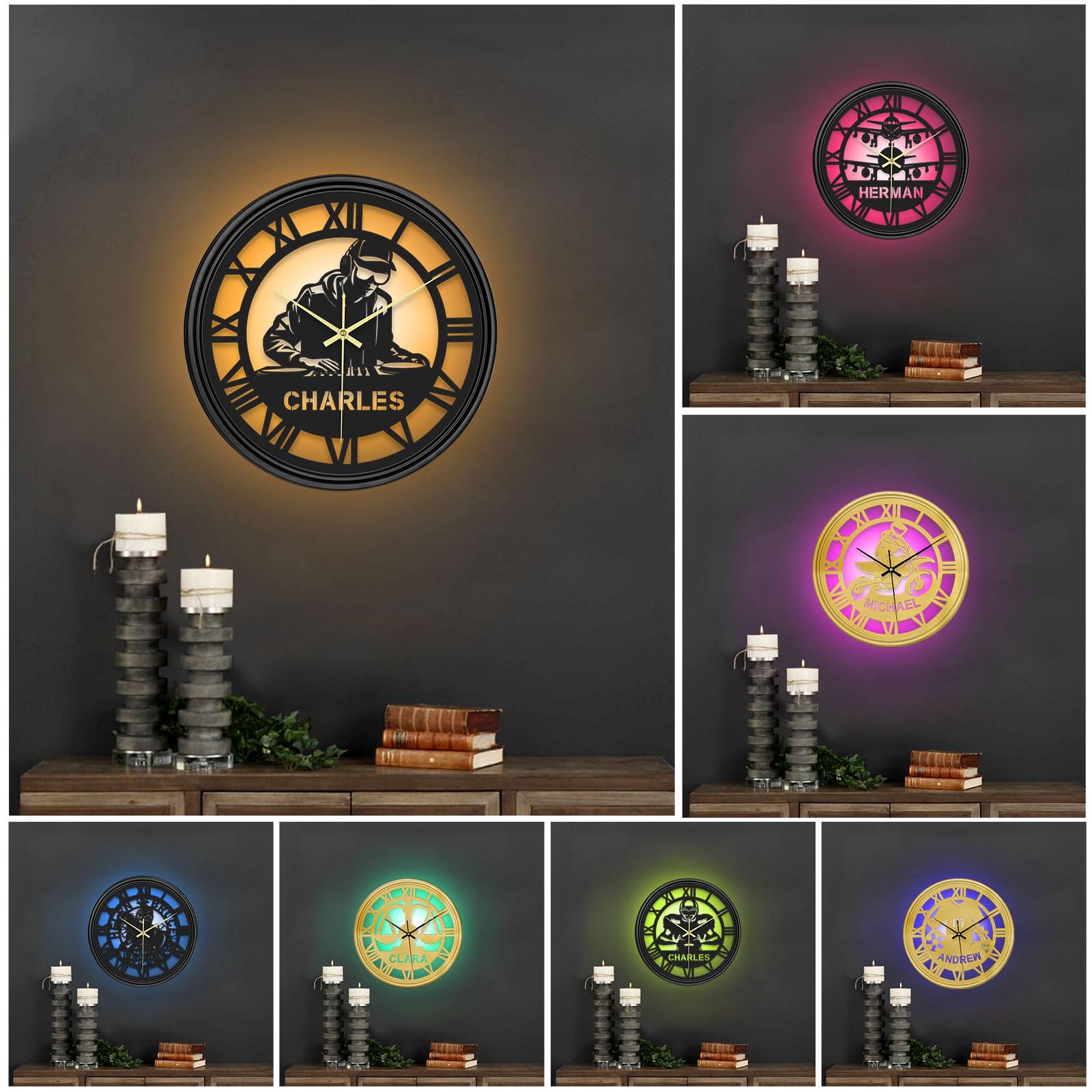 Reloj de Pared a Medida, Reloj de Pared con Nombre Personalizado