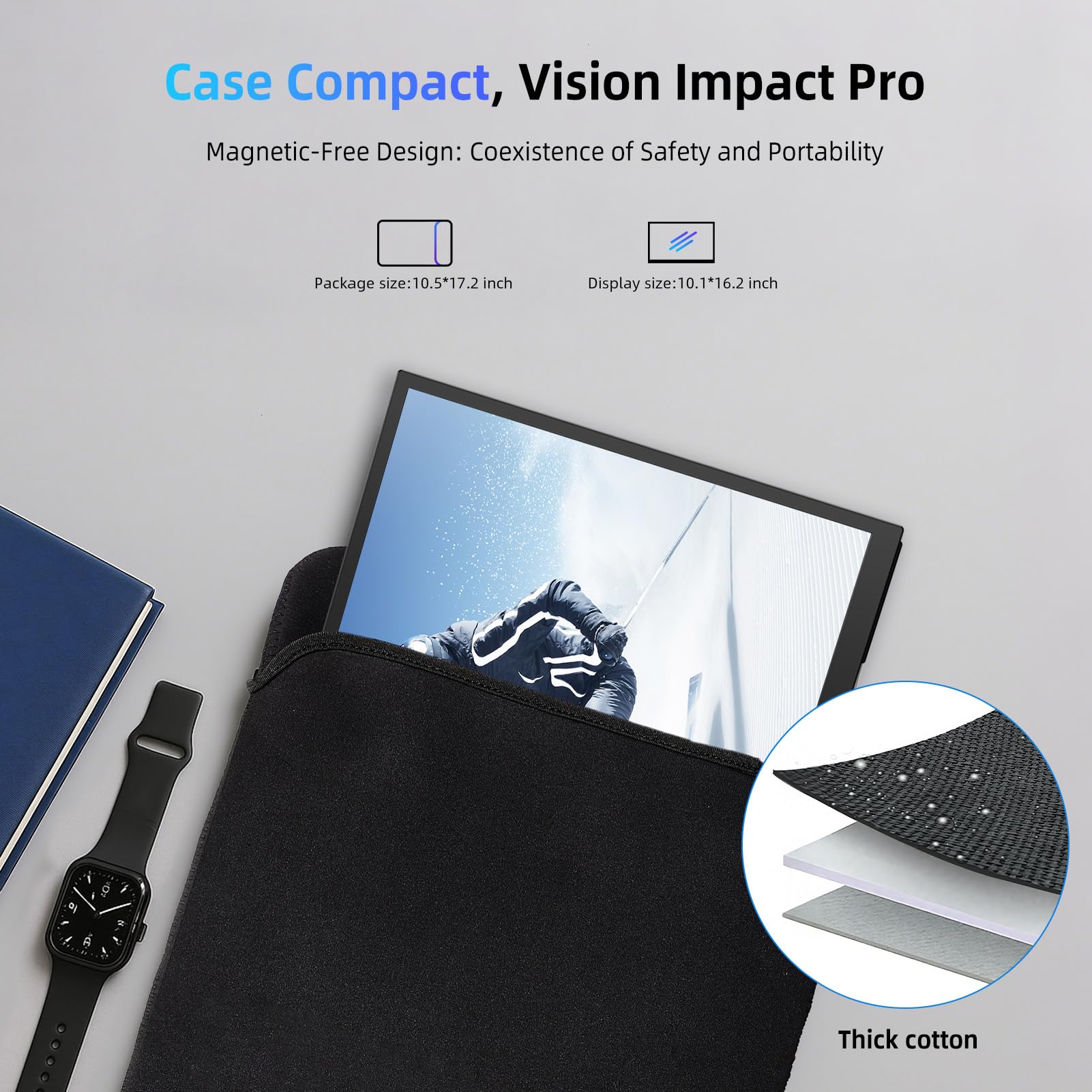 EVICIV Écran Portable 18,5 Pouces 120Hz 125% sRGB 1080P FHD FreeSync IPS Moniteur avec VESA & béquille