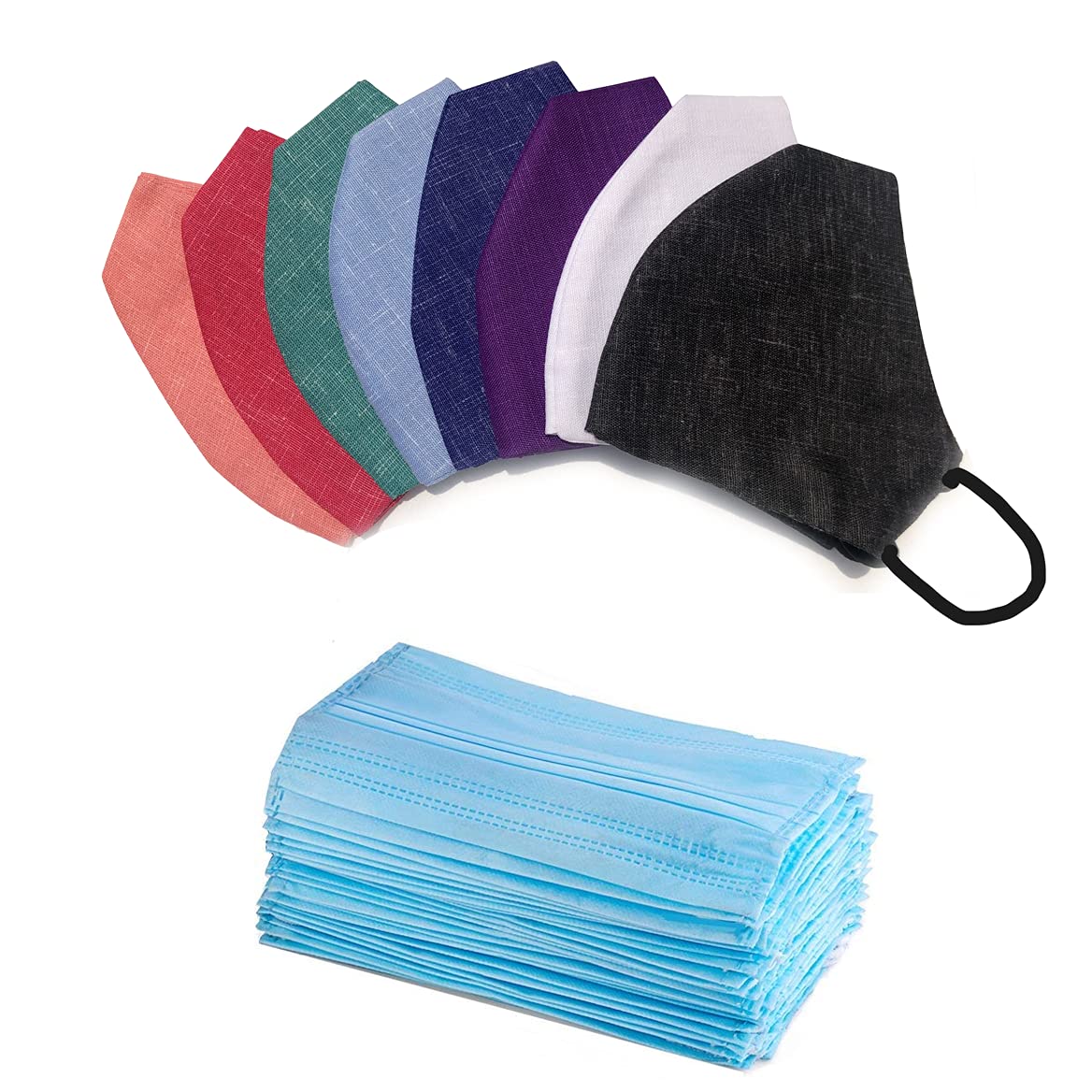 Xtore Double Masking Breathable combo | Reusable and Washable 2 layer Cotton mask and 3-ply mask for double layer protection- (Pack of 8 Cloth mask and 16-3-Ply mask) (B094R9ZSCS) Amazon Price History, Amazon Price Tracker