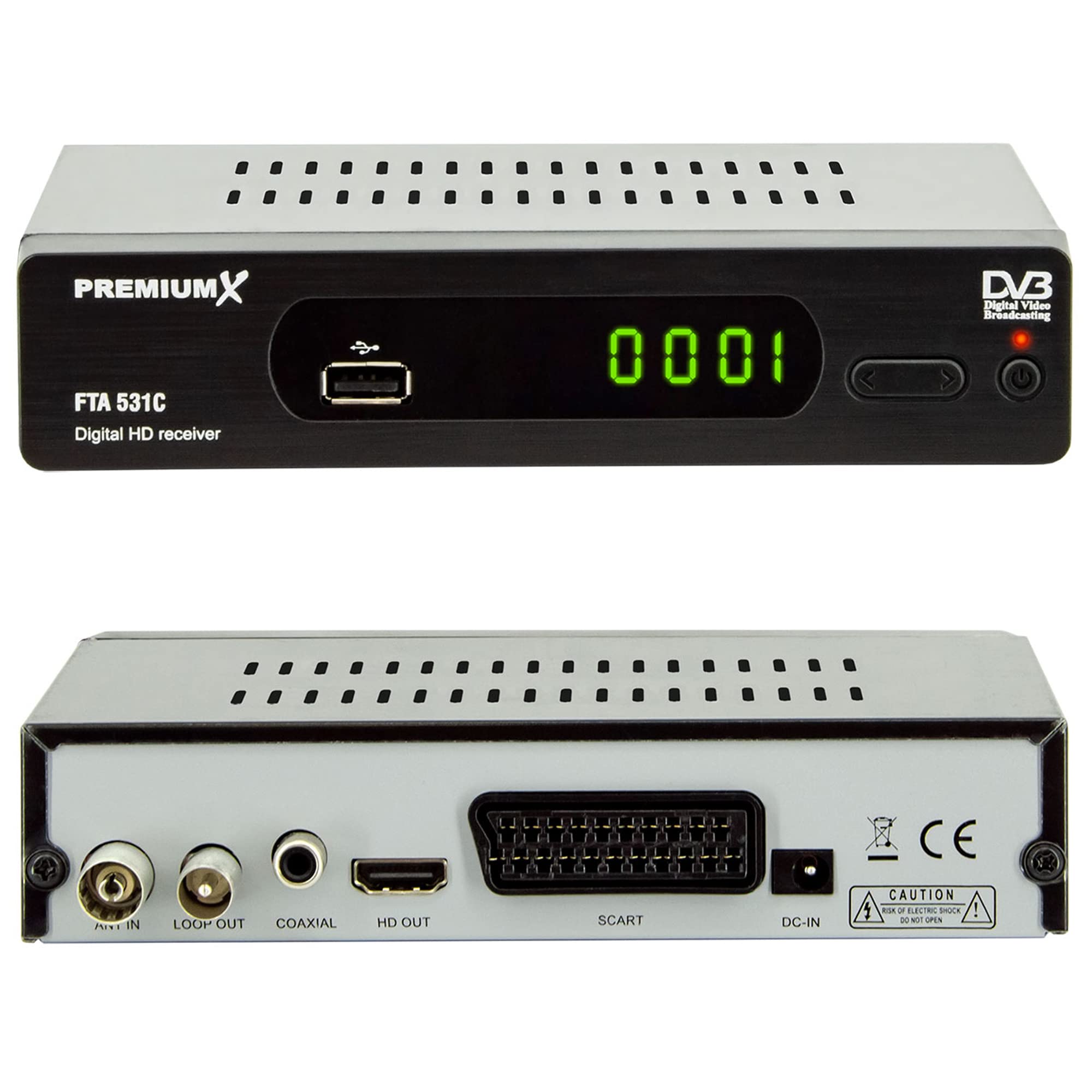 Premium X Récepteur câble DVB-C FTA 531C Digital FullHD SCART HDMI USB Media Player Récepteur TV TV par câble