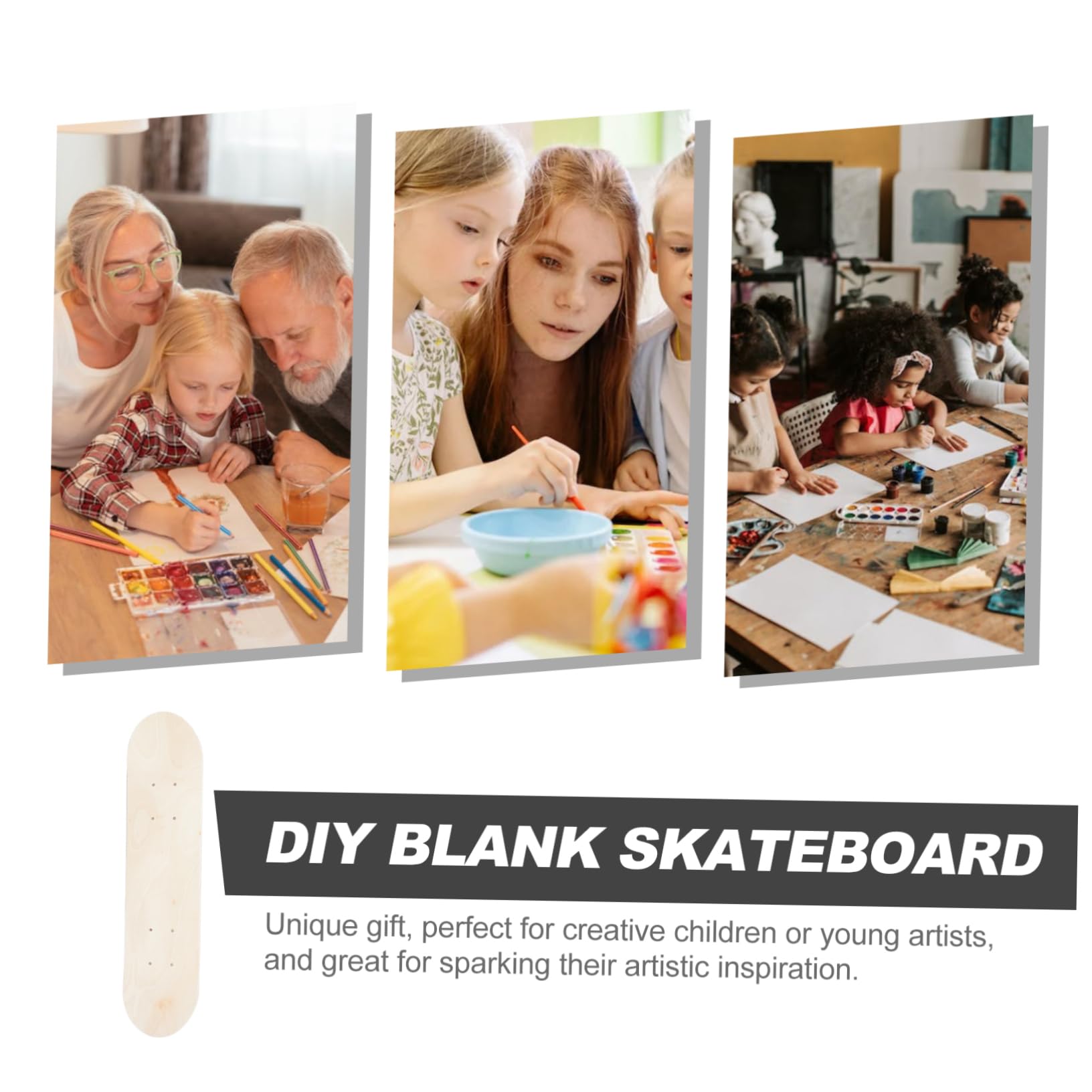 POPETPOP DIY Blank Skateboard Deck for Unfinished Graffiti Skateboard Lightweight for Creative Projects for Personalization and Teaching Aid