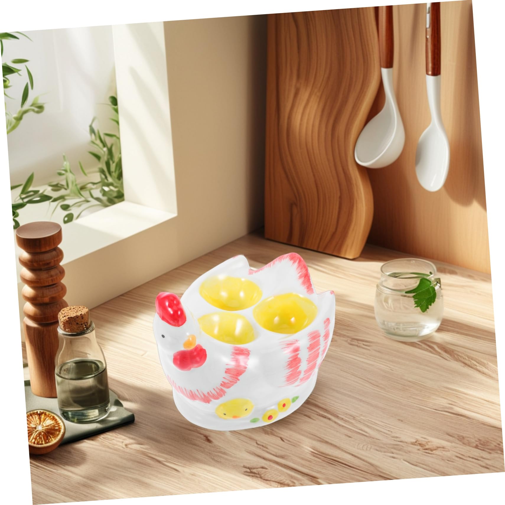 Alipis Porte Œufs Coq Forme Plateau Œufs Durs Coquetier Présentoir Cuisine Rangement Table