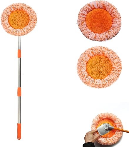 AQWEI Trapeador de limpieza ajustable giratorio de 360, fregona de limpieza de pared extensible, trapeadores giratorios para limpieza de suelos