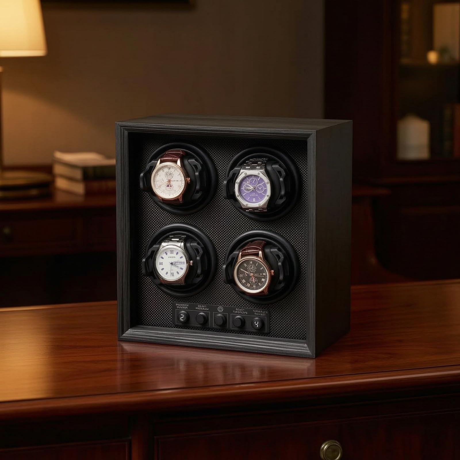 Estuche Alimentador Relojes Distinguido Caja Reloj Elegante Estuche con Ranuras para Coleccionistas, Oficina