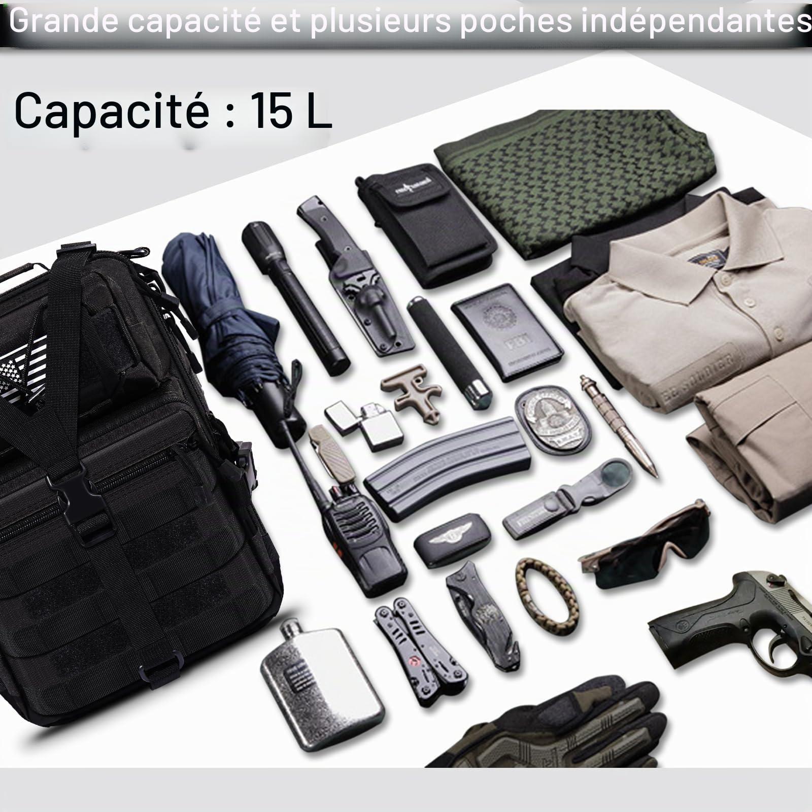 HAOMUK Tactical Sling Bag-028 sac à dos tactique Homme (lot de 1)