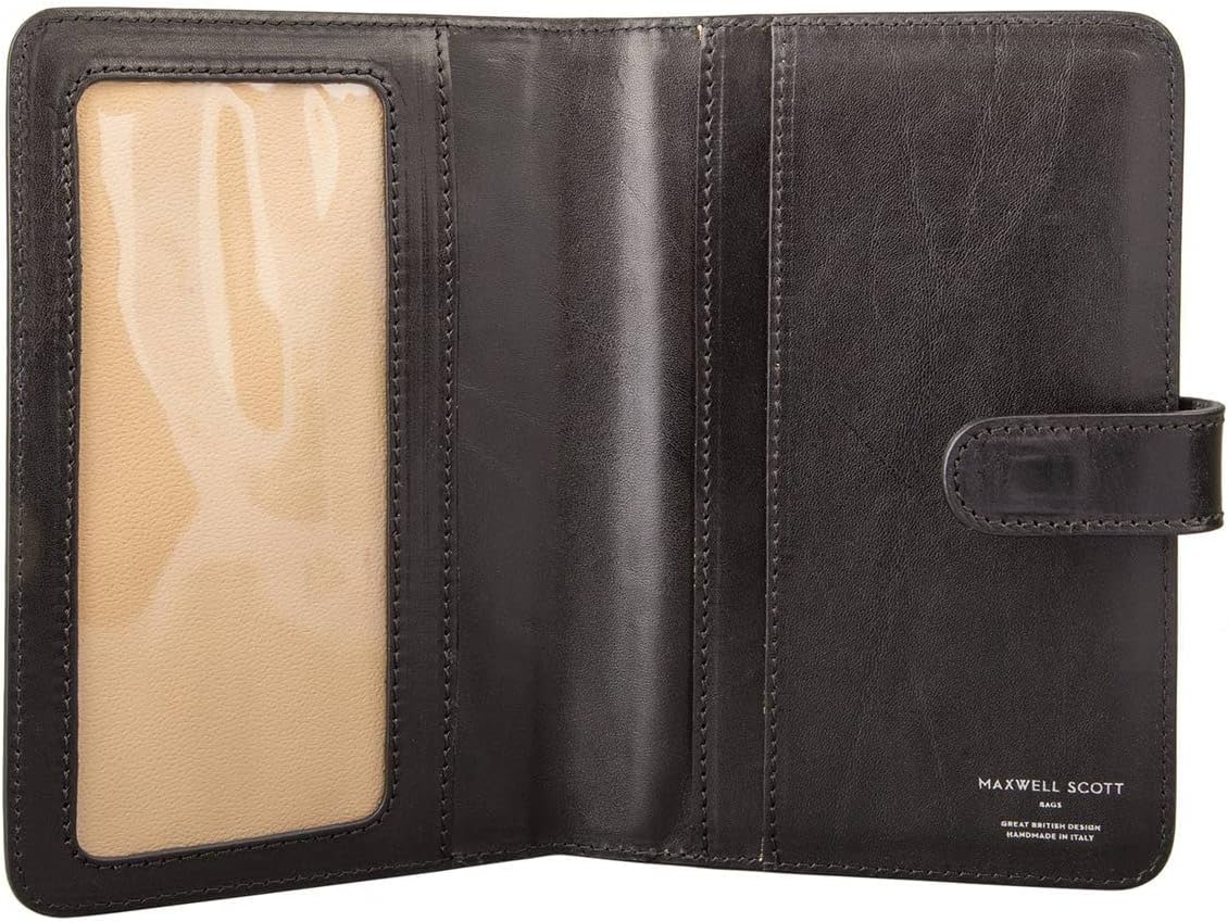 Maxwell Scott Luxury Leather Travel Document Holder Wallet with ID Pocket