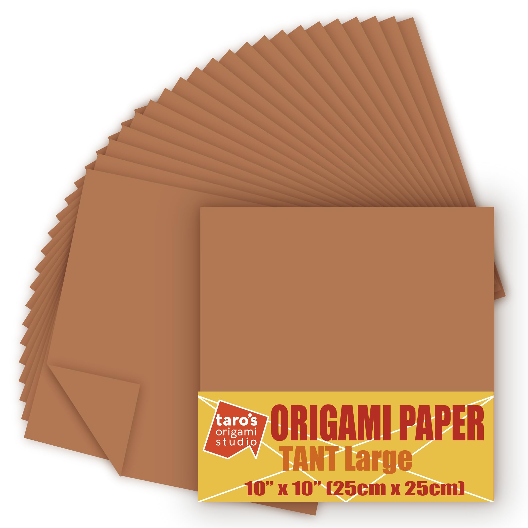 Taro's Origami-Studio: Tant, groß, 25 cm, doppelseitig, einfarbig (braun), 20 Blatt (alle gleiche Farbe), für Origami-Künstler vom Anfänger bis zum Experten (hergestellt in Japan)