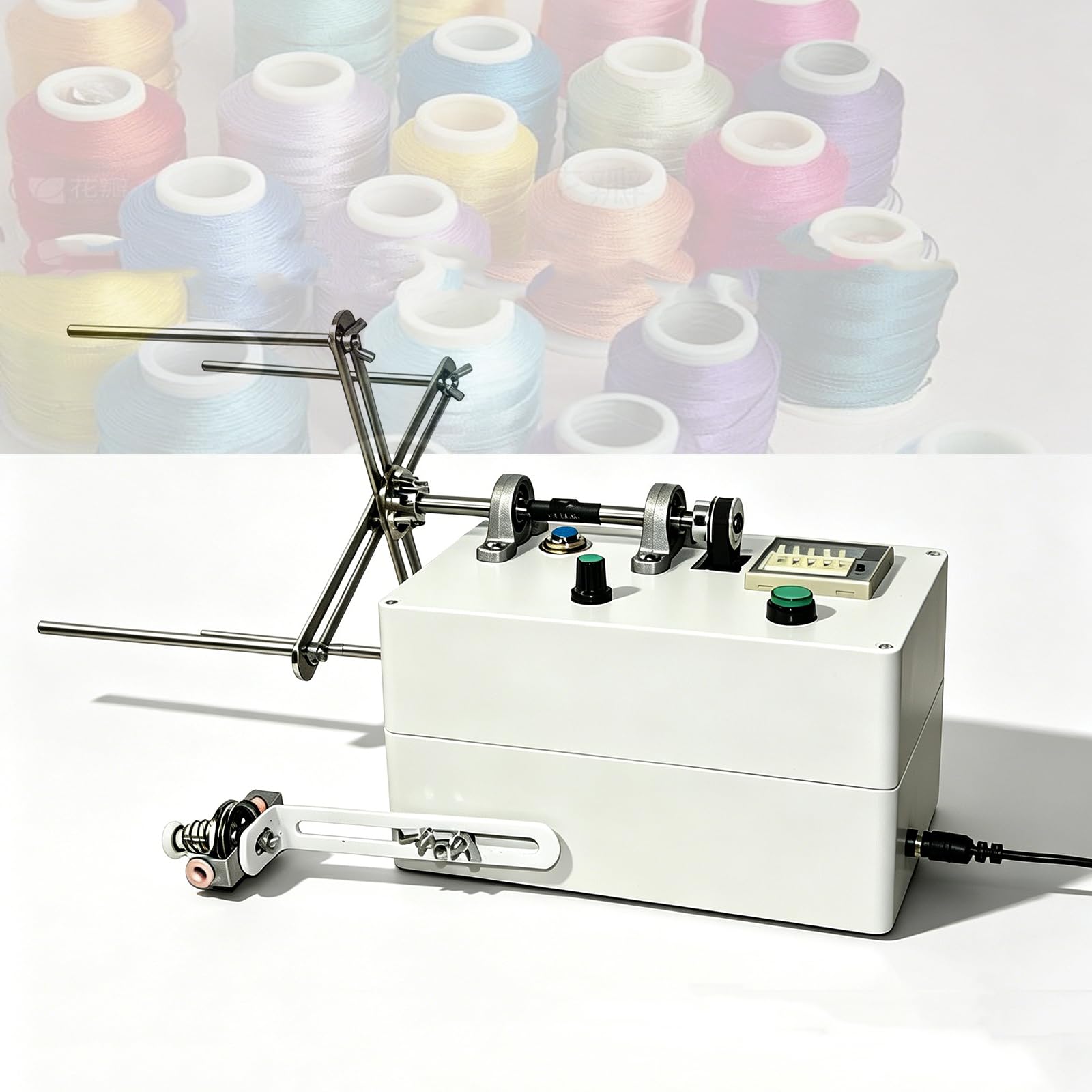 YXZQLOZ 220V Adjustable Electric Coil Winding Machine 50cm Max Circumference, 3200 RPM Speed, Digital Counter for Beading, Crafts & DIY Projects