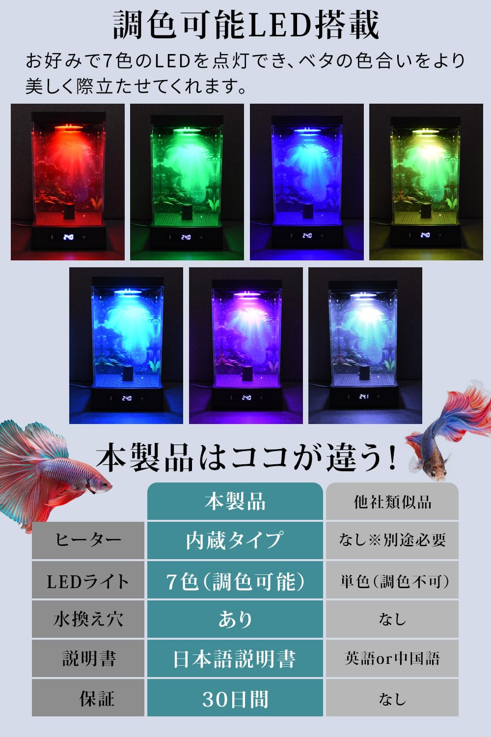 ベタ5匹 Amazon | ベタ 水槽 小型水槽 【アクアリスト監修(ベタ以外でも使用