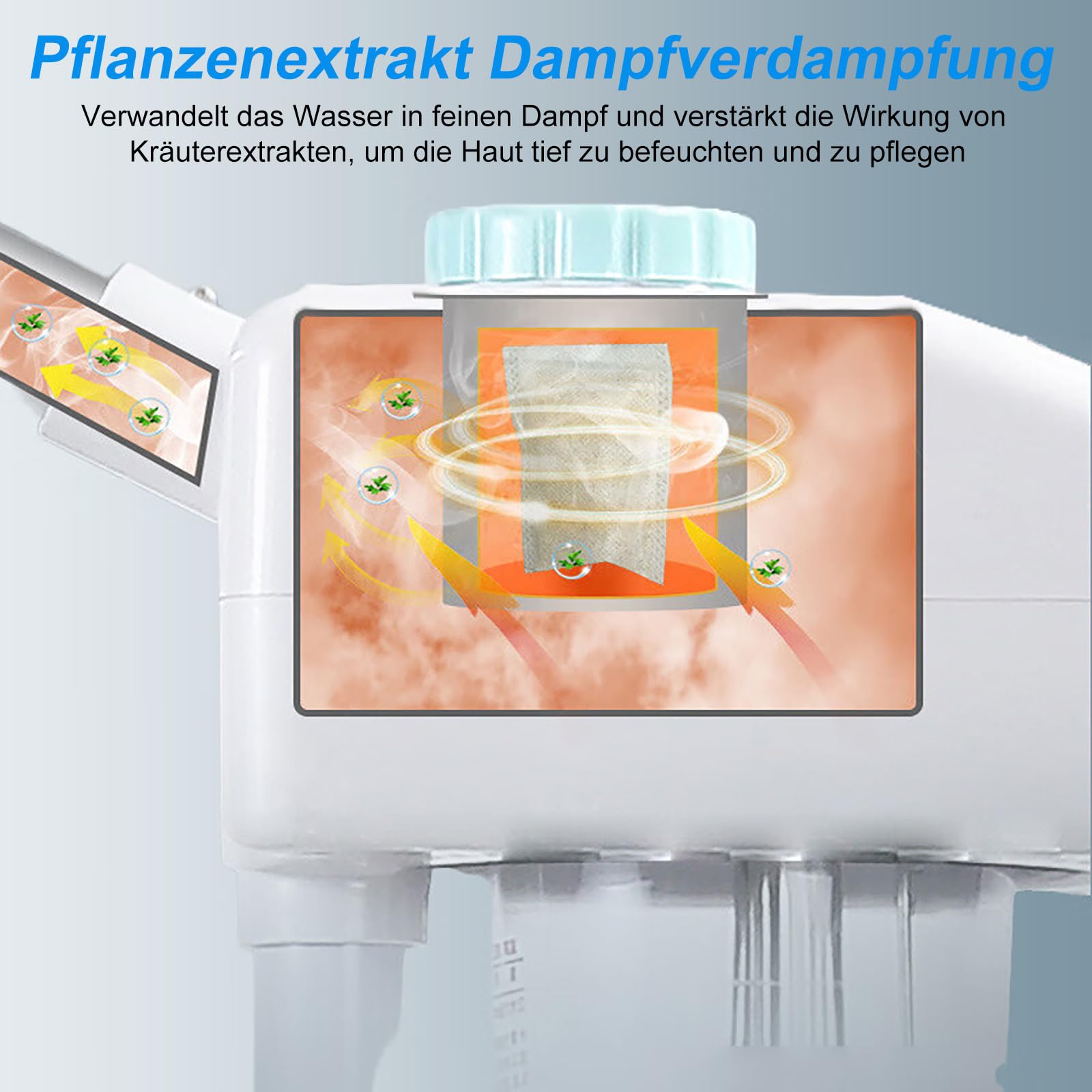Vertikaler Gesichtsdampfer Heiß Facial Steamer Pflanzenextrakt Mist Spray Poren Reinigen Gesichtssauna Hautpflege Schönheit Instrument Home Schönheitssalon SPA Werkzeug