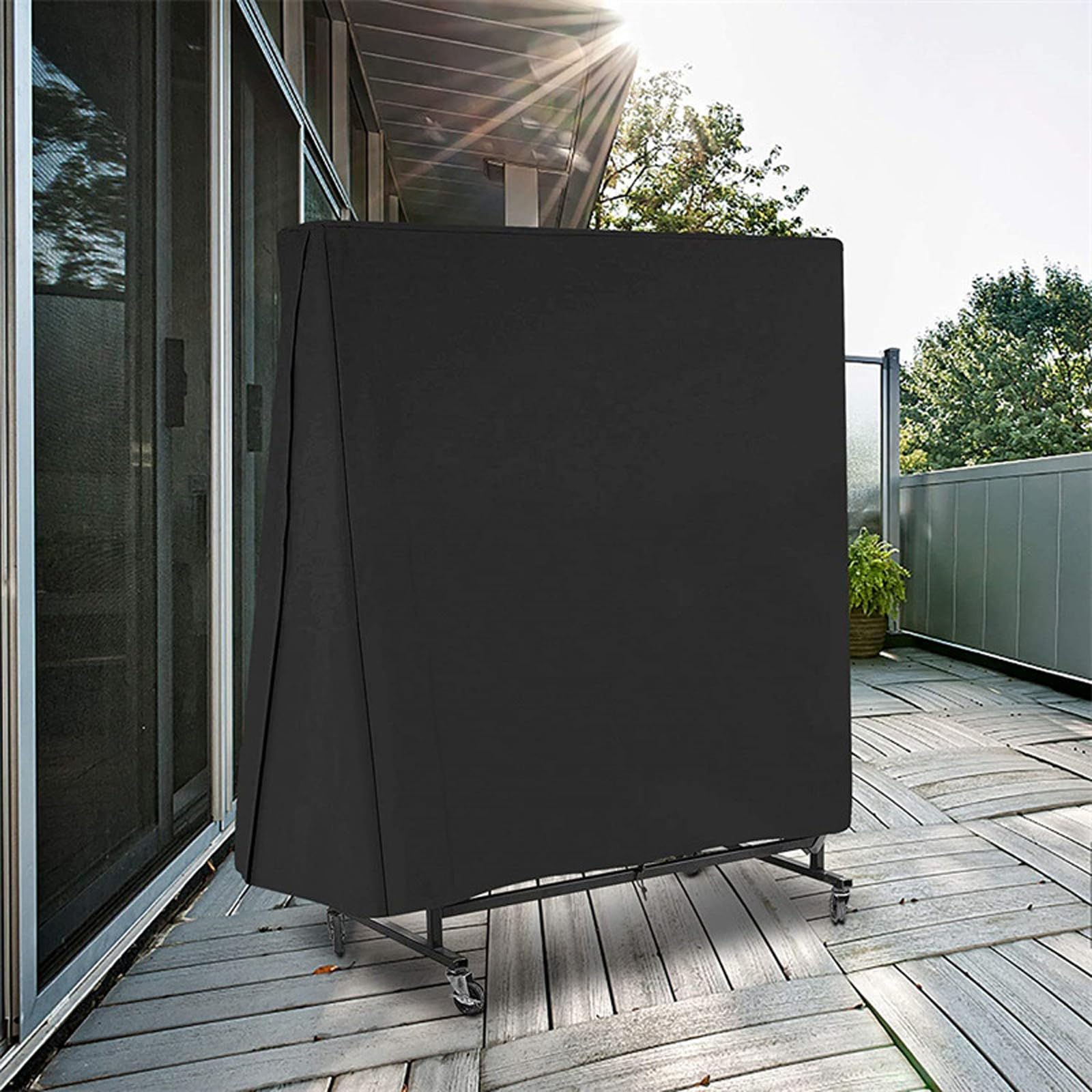 Copertura per Tavolo da Ping Pong,21 0D Oxford Coperture Protettiva per Tavoli da Ping Pong Esterno, Impermeabile Telo di Protezione per Tavolo Ping Pong per Interni Esterni(Size:165 x 70 x 185cm,Col