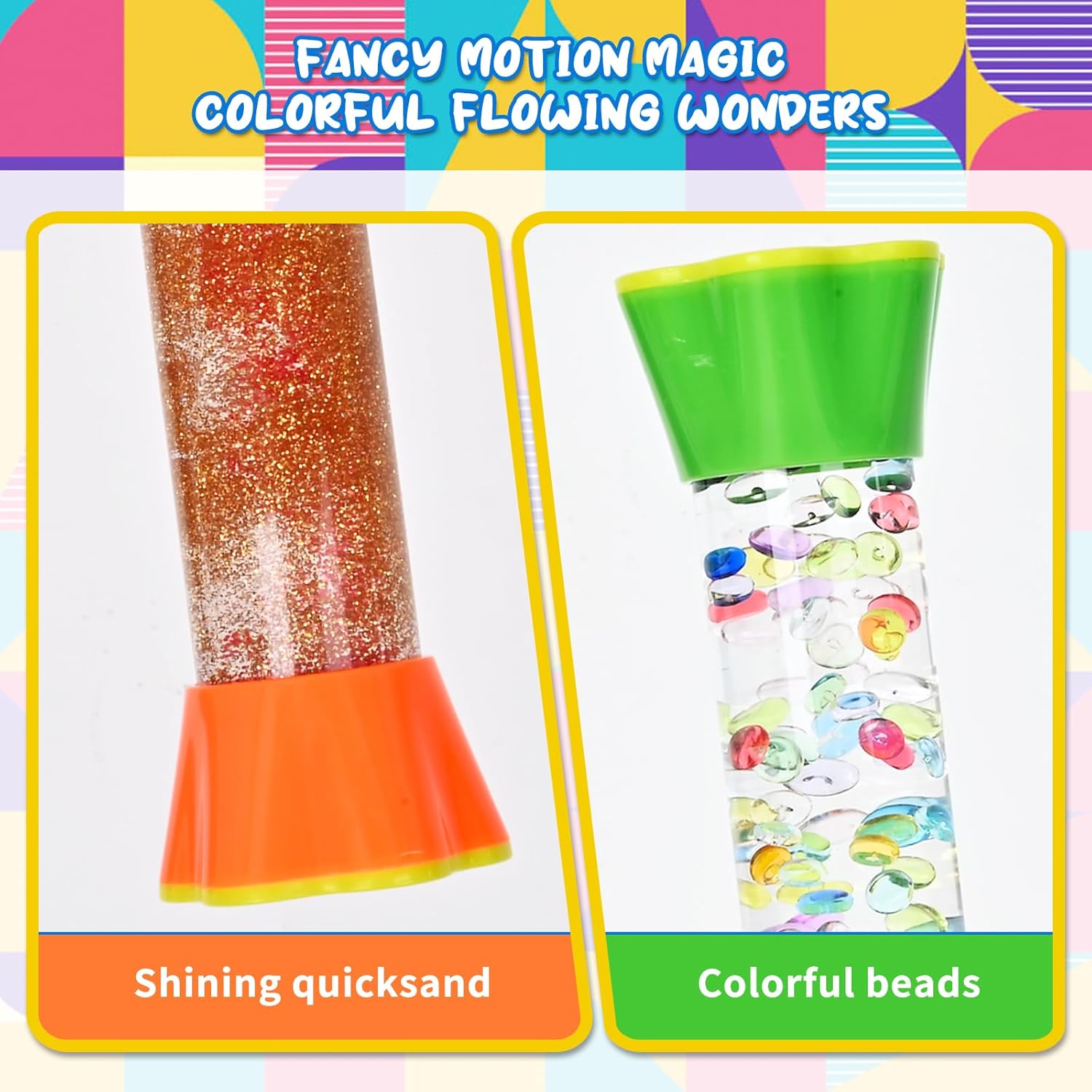 FKYTION Cool Tubes Toy Liquid Motion Bubbler 4-Pack, Colorful Sensory Toys, Classroom Learning & Time Management, Home or School Desktop Toys - Image 3