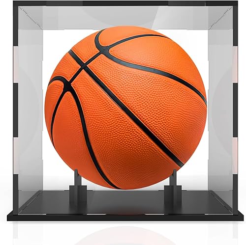 Vitrina de baloncesto transparente con protección UV, soporte de baloncesto  vitrina de baloncesto de acrílico de tamaño completo para béisbol,