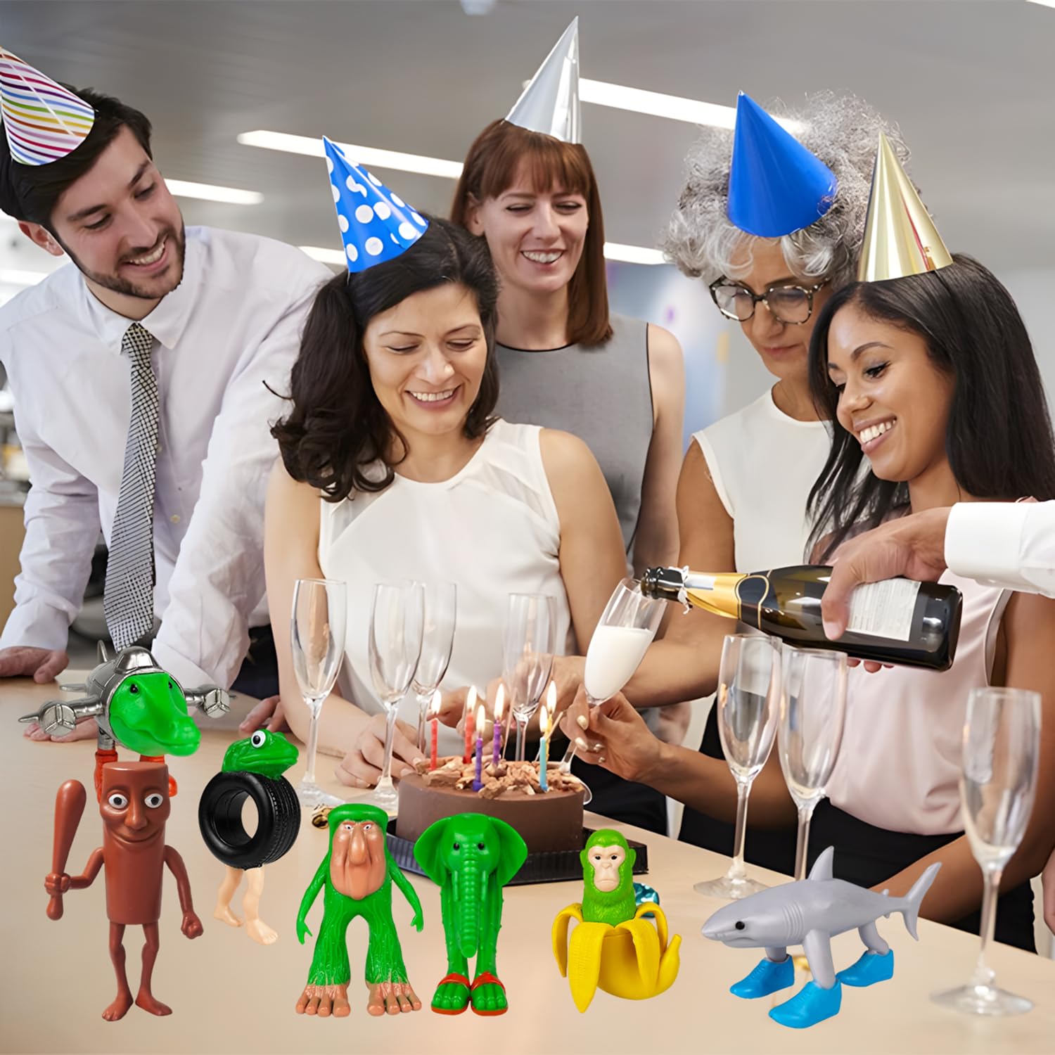 Generico 8 Packed Brainrot Animali Figura, Tung Tung Tung Sahur Figure Toy,Tralalero Tralala Figure,Tralalero Tralala Action Toy Figure Decorazioni Desktop per Gli Amanti Del Gioco Giocattoli