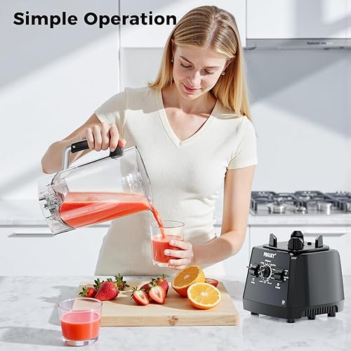 Miniatura 9 de Licuadoras para cocina, licuadora de batidos de gran capacidad, 2400 W Prasky Batidora de encimera con tarro de jugo y molinillo de 101 onzas, sin