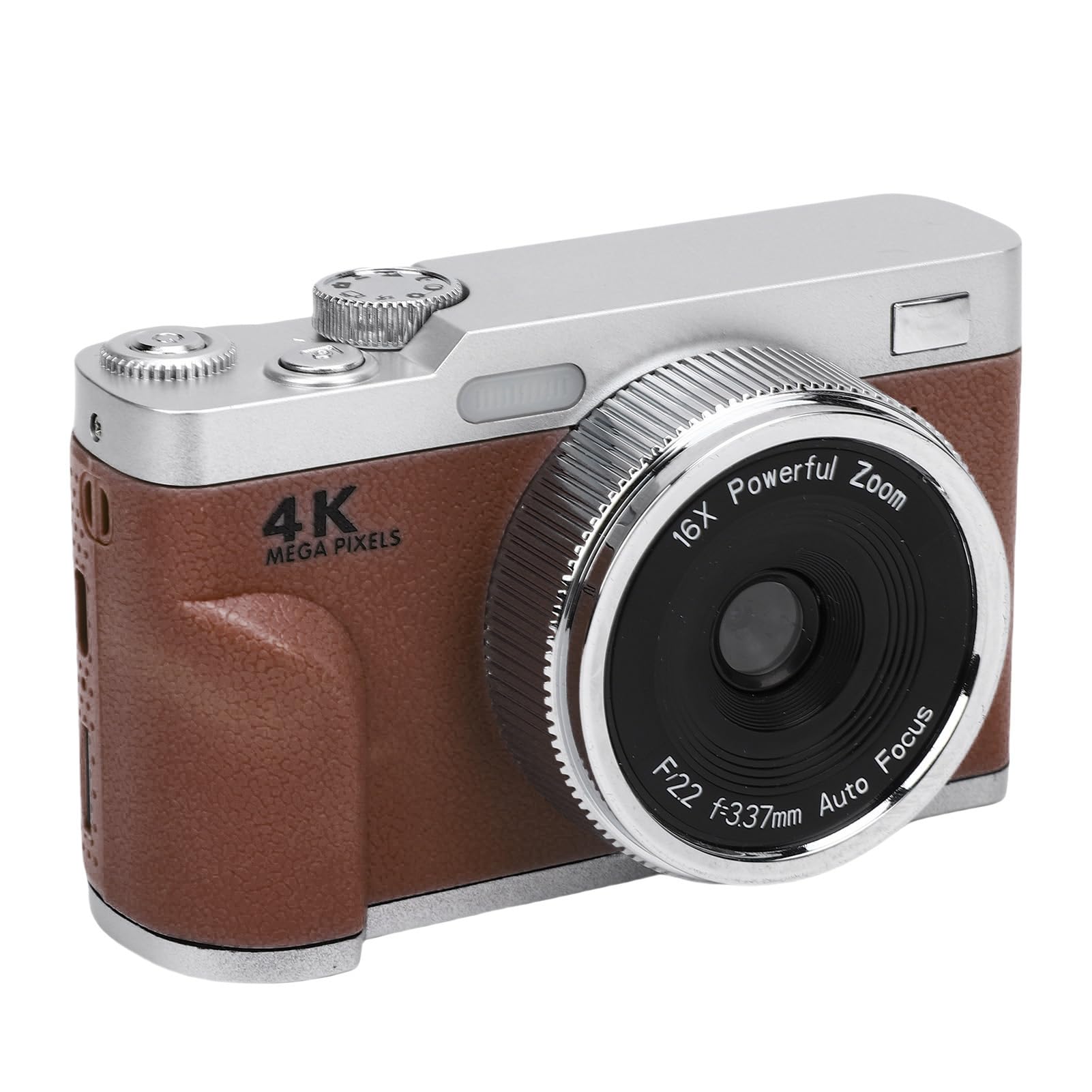 Denash 4K 68MP Digital Camera for Photography,16x Zoom Smart Autofoucs Vlogging Camera for Beginner,Anti Shake Compact Portable for Travel (Brown)-picture-10