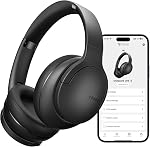 DOQAUS Casque Bluetooth sans fil sur oreille, 90H Temps de jeu & Personnalisé de l'application 9 EQ, BT 5.4 HiFi Casque audio stéréo avec mousse de mémoire douce pour le voyage, Gym & Jours par jour