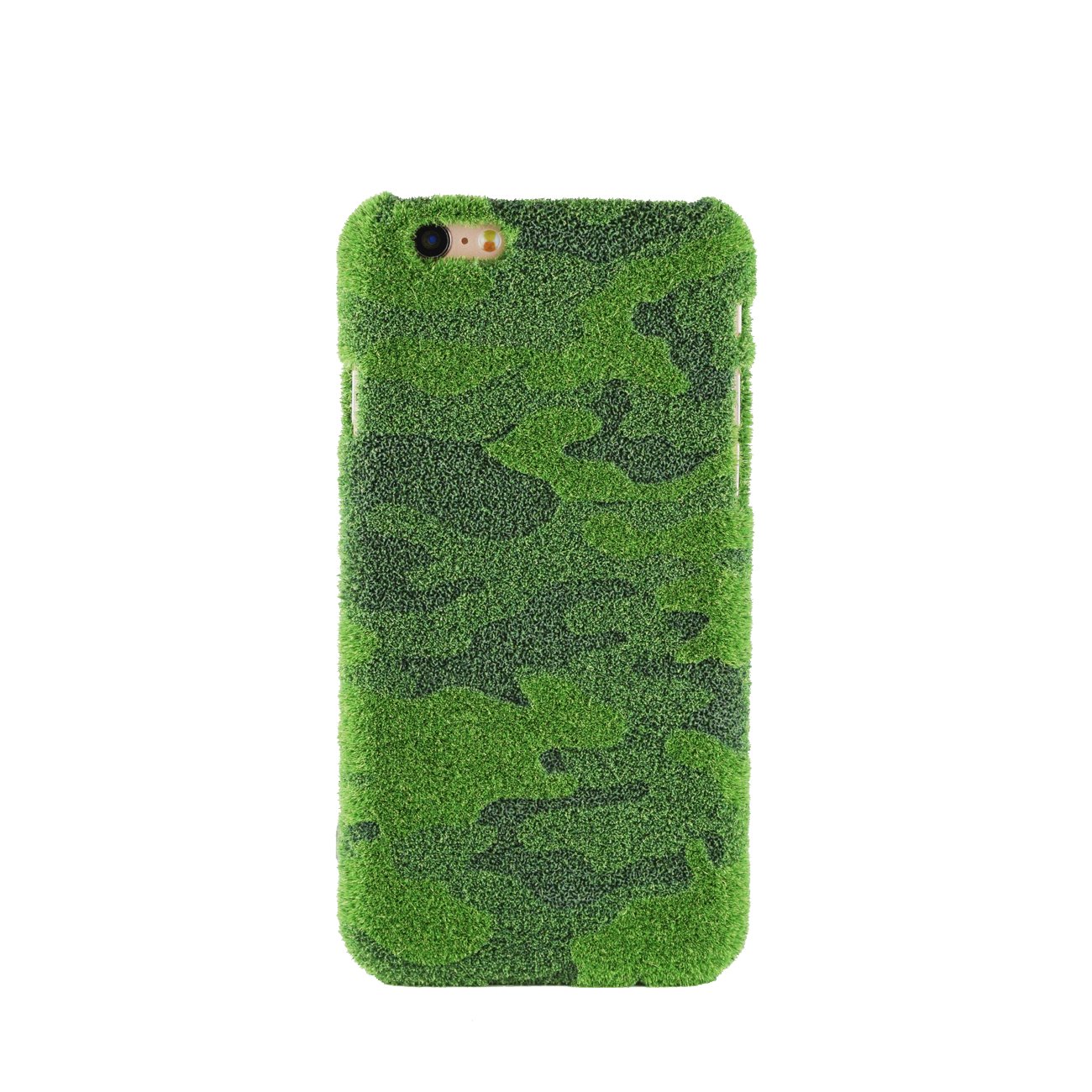 Shibaful Long-Lasting Real-Grass-Texture Green Turf ShibaCAL Case for Apple iPhone 6/6s - Made in Japan [Camouflage (Dark Green)]