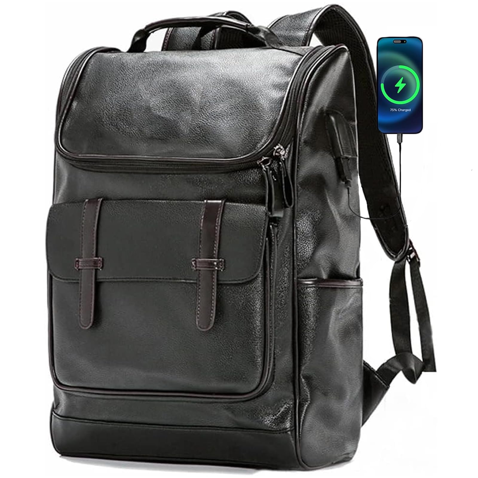 Leather Backpack Black