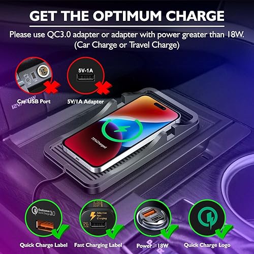 Miniatura 2 de Cargador inalámbrico para coche, almohadilla de carga antideslizante, 15 W, 10 W, 7.5 W, cargador rápido, adaptador de montaje para iPhone 13 12 Pro