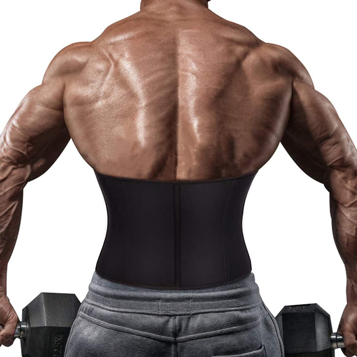 Gotoly Herren Bauchweggürtel Fitnessgürtel Body Shaper Schwitzgürtel Taillenmieder Verstellbarer Neopren Sauna Gürtel Gewichthebergürtel Rückenbandage