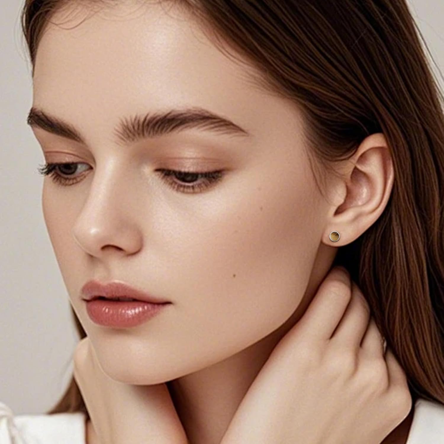 Titanium Stud Earrings for Women Earrings 4mm Natural Stone Gemstones Hypoallergenic Earrings Nickel Free Black Onyx 5mm Earrings for Women Sensitive Ears Turquoise - Image 6