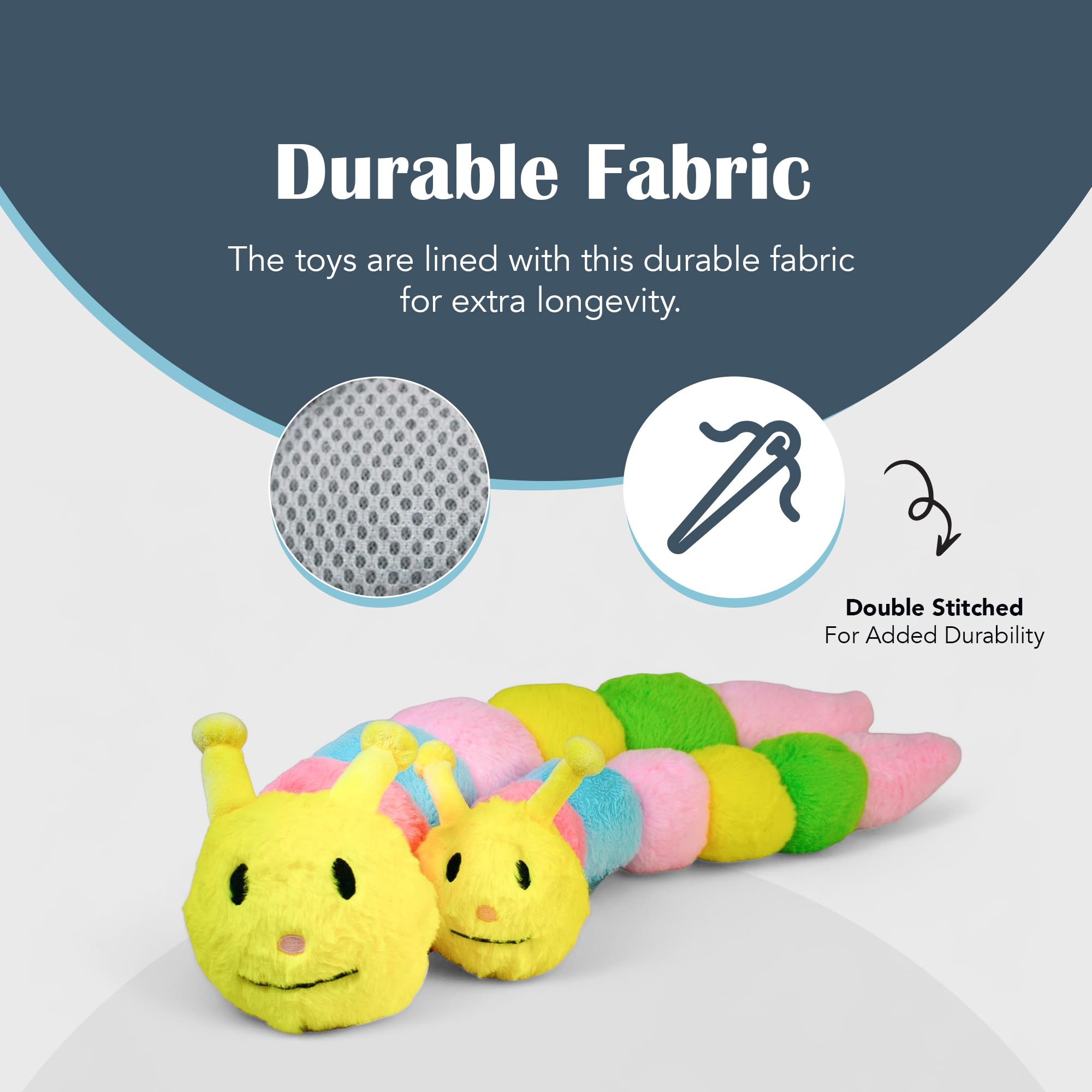 Flourish Juguete masticable resistente y duradero para perros con chirrido y sonajero cubierto con tela suave de doble costura exterior chirrido indestructible para masticadores agresivos, pequeña
