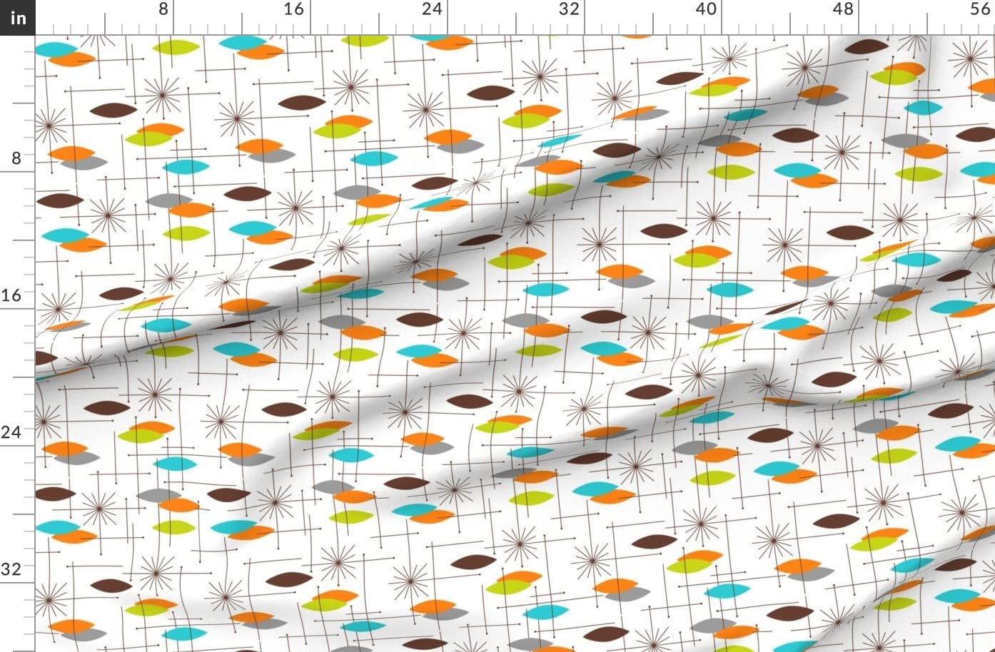 Spoonflower Fabric - Mid Century Modern, Orbs, Large Scale, Starburst, Atomic, MCM, Retro, Printed on Organic Cotton Sateen Fabric by The Yard - Sewing Quilting Apparel Home Decor