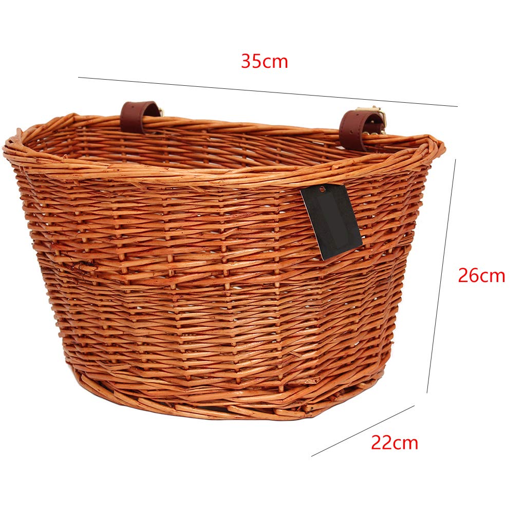 Panier Vélo Avant En Osier – Tressé Rétro, Rangement Guidon