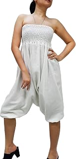 Women harem pants organic cotton pants aladdin pants gypsy pants drop crotch pants jumpsuits solid colors handmade (6 White)