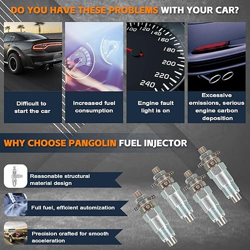 Miniatura 4 de PANGOLIN 3974254 Inyector de combustible 4PCS para Bobcat 743 643 645 225 231 con piezas del mercado de accesorios del motor Kubota V1702