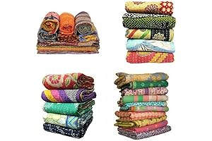 Rajwada Fashion Indian Tribal Kantha Quits Vintage Sari Fabric Bedspread
