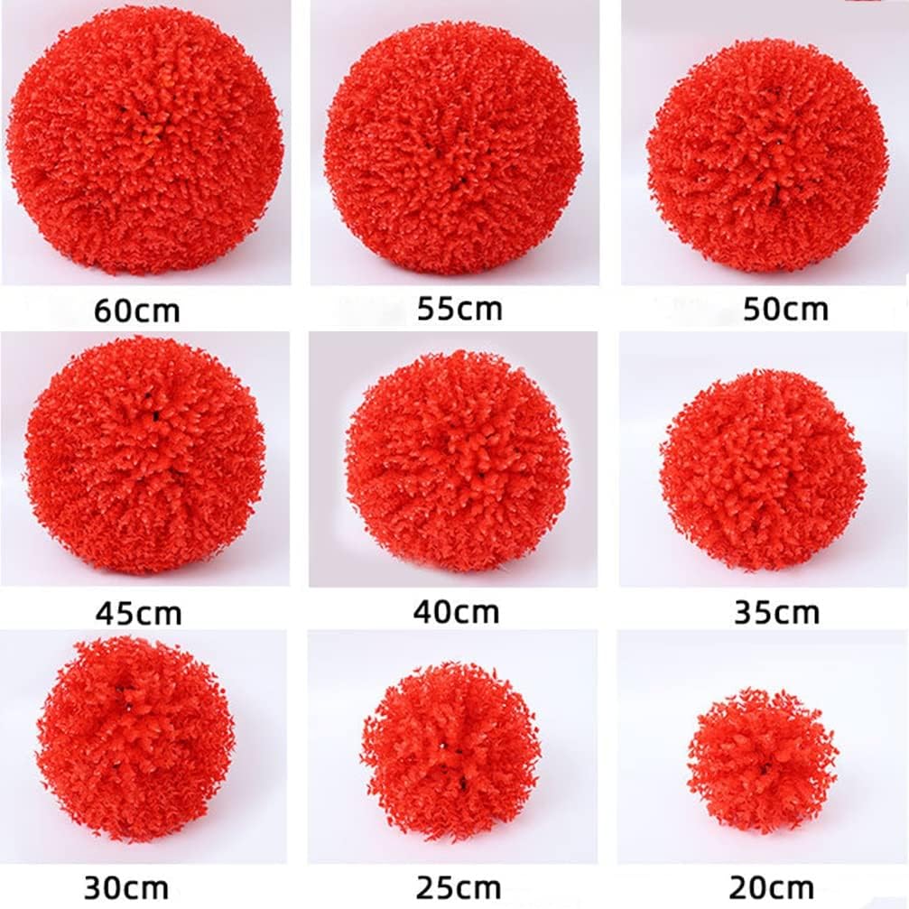 HoTRA Artificial Plant Topiary Ball Colorful Topiaries Trees Ball Lifelike Boxwood Leaf Plants Ball for Wedding Home Garden Backyard (Color : Red, Size : 20cm)