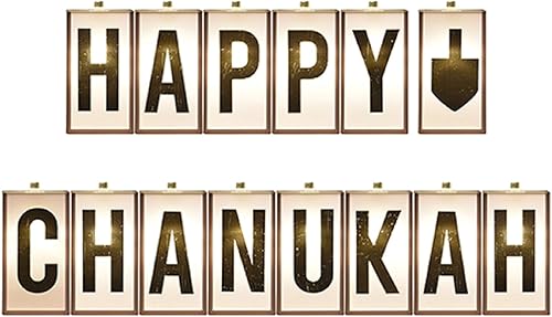 Cazenove Luces de caja de cadena Happy Janukah, decoraciones LED de Hanukkah para el hogar o fiesta
