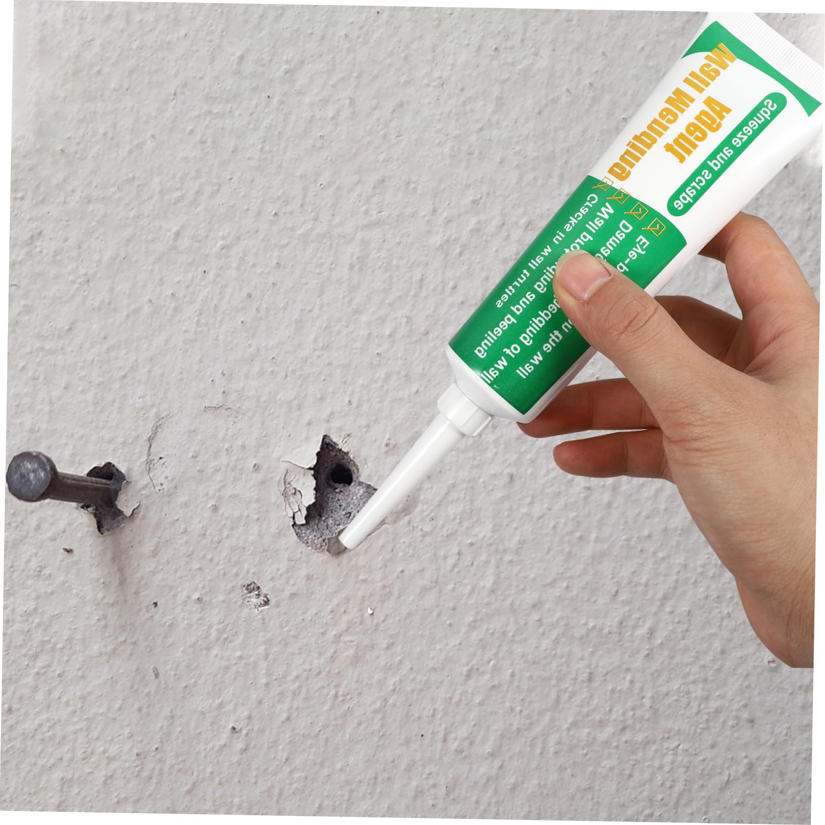Toddmomy Set 2 Pezzi Crema Riparatrice per Muri Verdi Spatola in Plastica, per Pareti Screpolate e Crepe, Copertura Graffiti e Macchie, Riparazione Rapida