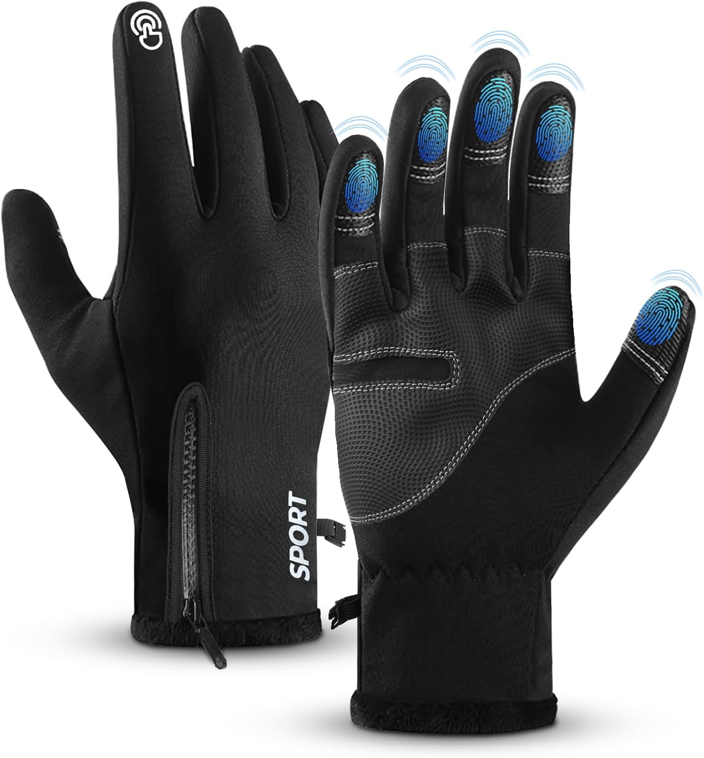 AURUZA Winter Gloves for Men and Womens, Waterproof Cycling Gloves for