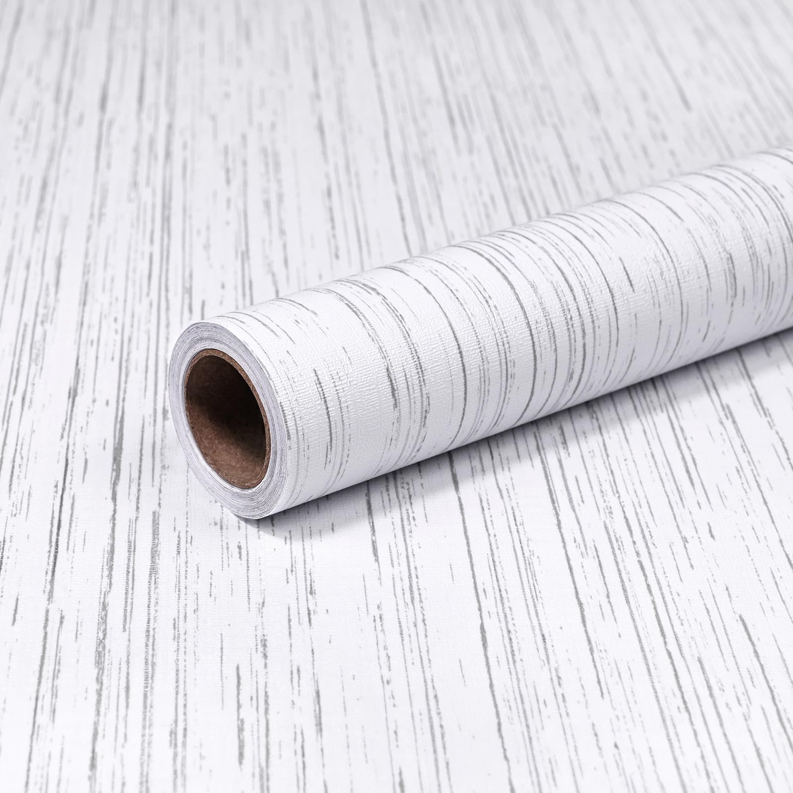 MeenJewe White Wallpaper 40 x 1200 cm Peel and Stick Wallpaper Self-Adhesive Contact Paper Waterproof Vinyl Removable Wall Paper for Bedroom,Cabinets,Living Room,Shelf Liner