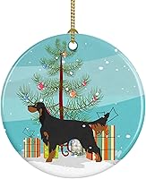 Vista 5 de Caroline's Treasures Adorno de cerámica con cola de perro pastor inglés antiguo para colgar en el árbol de Navidad, para el hogar, Navidad, fiestas