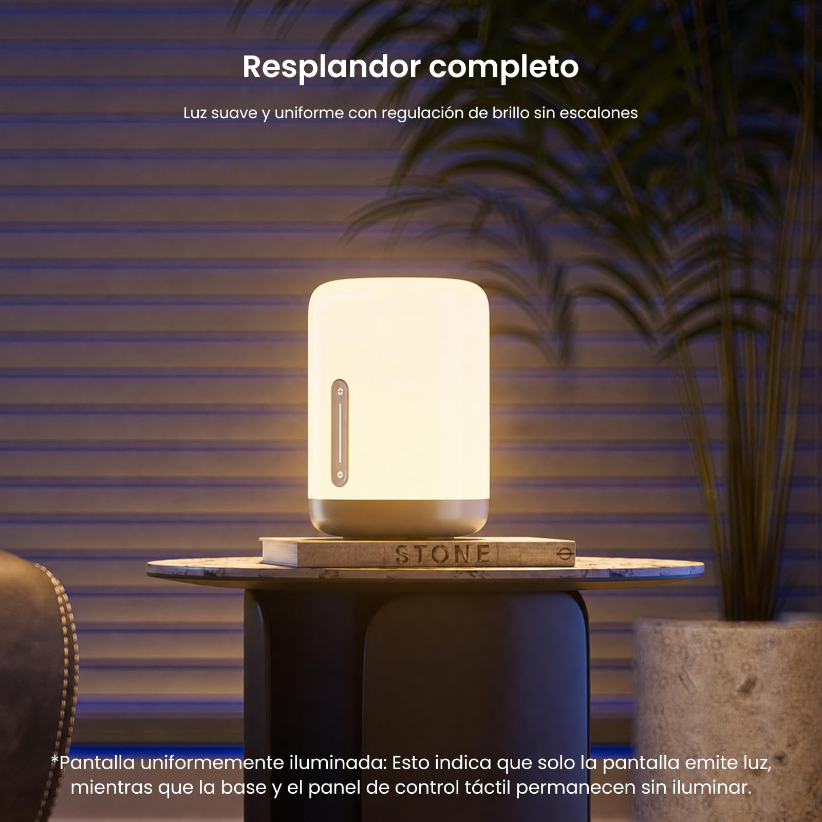 Yeelight Lámpara de Mesilla LED Táctil Regulable, Lámpara de Mesa Inteligente con Matter, Luz Nocturna 2700K–6500K y RGB DIY, Compatible con Apple Home, Alexa, Google Home y SmartThings para Salón