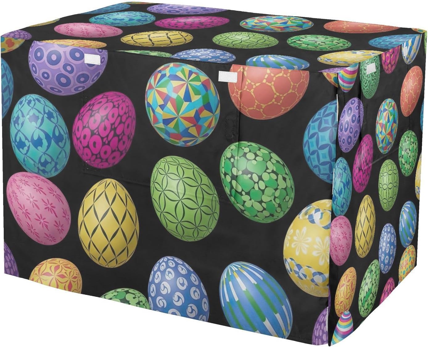 Colorful Easter Eggs Pet Cage Cover with Openings, Breathable Dog Create Cover, X-Large
