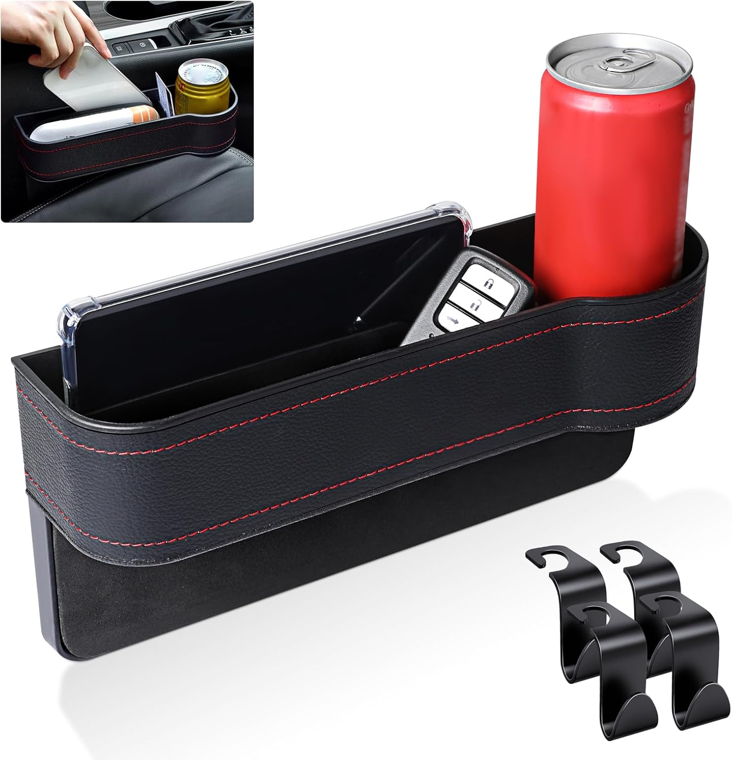 Ouzorp PU leather Car Seat Gap Filler Organizer, Auto