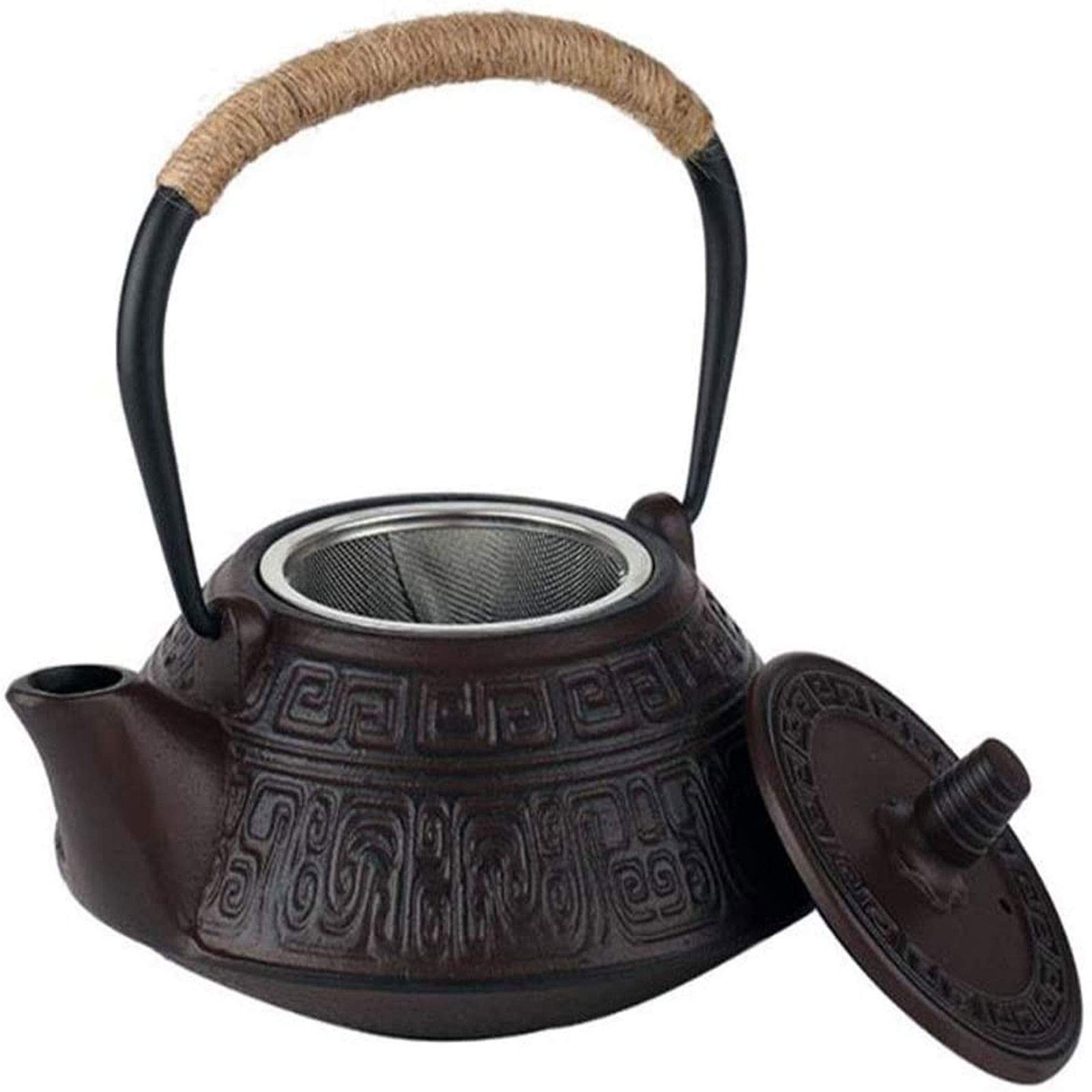 800 Ml Herbaty Herbaty Garnek, żeliwny Ogromny Napadnik Herbaciany, Rocznika Mała Herbata Z Filtrem, Dla Domu Restauracji Biura(Color:Czarny)