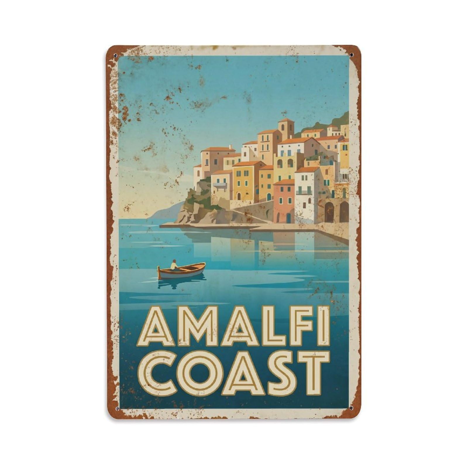 Vintage Travel Lagoon Italy Tranquil Metal Tin Sign