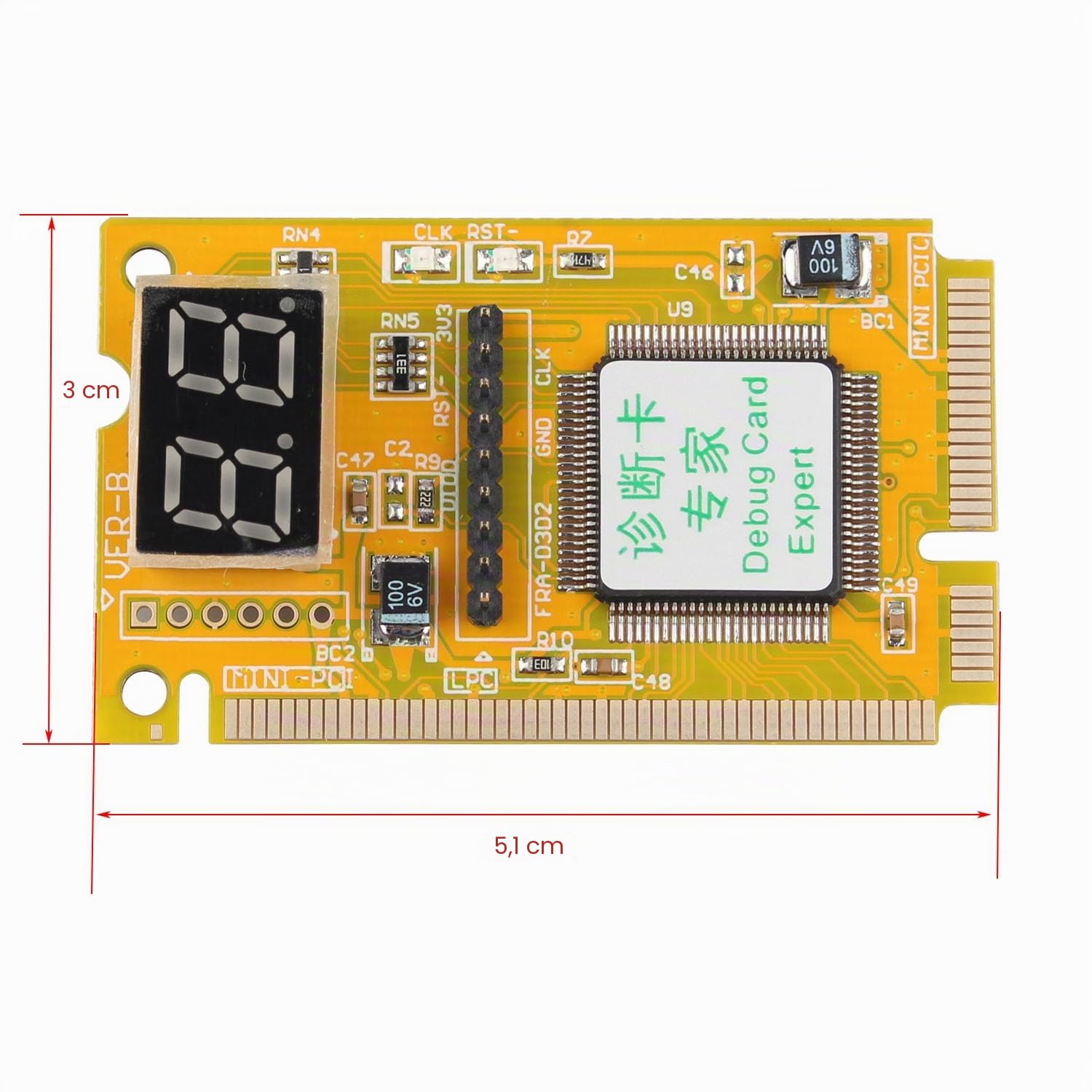 Mini Pci/Pci-E Carte LPC PC PC Ordinateur Portable Analyseur Testeur Module Diagnostic Post Test Card Board Compatible avec Ordinateur Portable ASUS TCL